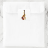 Sticker Carré Cadeau d'illustration de guitare aquarelle (Sac)