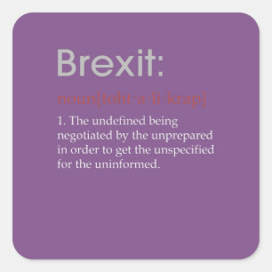 Sticker Carré Cadeau drôle de defintion de Brexit