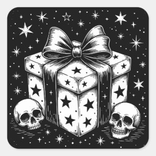 Sticker Carré Cadeau éffrayant