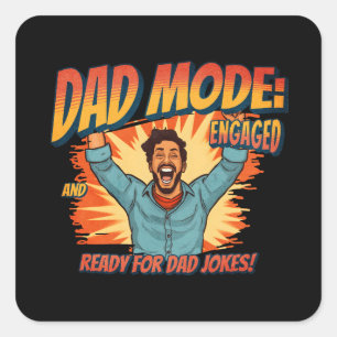 Sticker Carré Cadeau fête des pères Mode papa