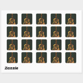 Sticker Carré cadeau guitariste cool (Feuille)