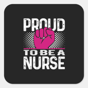 Sticker Carré Cadeau infirmière   Fière D'Être Une Infirmière