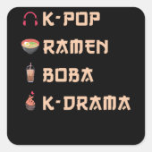 Sticker Carré Cadeau KPOP (Devant)