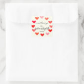 Sticker Carré Cadeau Mariage simple Favoriser Coeur Style manusc (Sac)