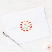Sticker Carré Cadeau Mariage simple Favoriser Coeur Style manusc (Enveloppe)