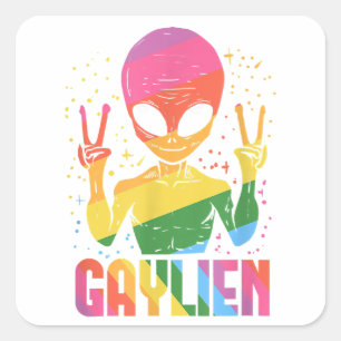 Sticker Carré Cadeau Mens Gaylien Pour Un Amoureux Alien Gay