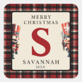 Sticker Carré Cadeau Monogram Christmas Nutcracker (Devant)