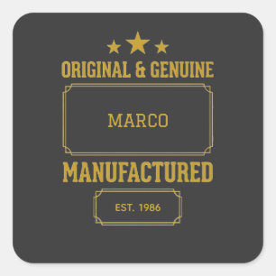 Sticker Carré Cadeau Original & Véritable Anniversaire