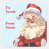 Sticker Carré Cadeau père Noël à partir de l'aquarelle (Devant)