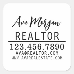 Sticker Carré Cadeau personnalisé pour agent immobilier
