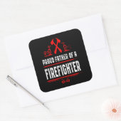 Sticker Carré Cadeau pompier | Père Fière D'Un Pompier (Enveloppe)