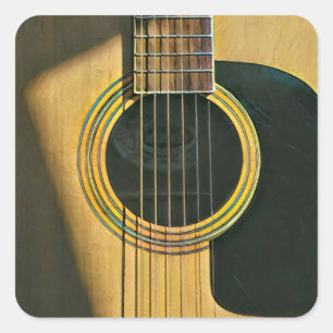 Sticker Carré Cadeau pour musicien guitariste