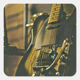 Sticker Carré Cadeau pour petit ami guitariste