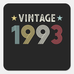 Sticker Carré Cadeau Vintage 1993 30e anniversaire 30 ans
