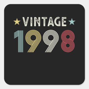 Sticker Carré Cadeau Vintage 1998 30e anniversaire 30 ans