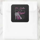 Sticker Carré Cadeaux d'anniversaire | Une Reine Est Née En Août (Sac)