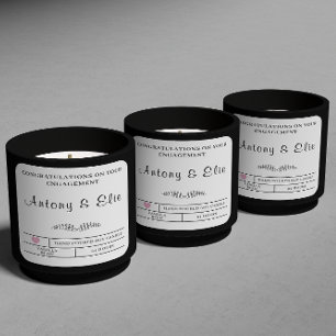 Sticker Carré Cadeaux de bougies Fiançailles personnalisés pour 