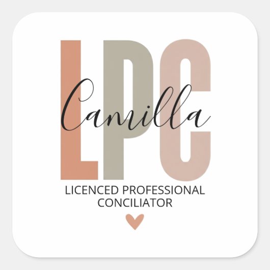 Sticker Carré Cadeaux de Conseiller Professionnel Agréé, Thérapi (Devant)