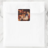 Sticker Carré Cadeaux de crèches pour Noël (Sac)