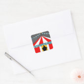 Sticker Carré Cadeaux de fête de cirque (Enveloppe)