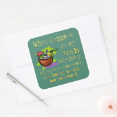 Sticker Carré Cadeaux de fête du 18e anniversaire (Enveloppe)