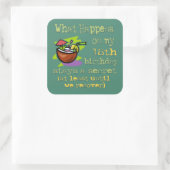 Sticker Carré Cadeaux de fête du 18e anniversaire (Sac)