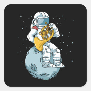 Sticker Carré Cadeaux de la Corne Française Hommes Brass Musique