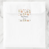 Sticker Carré Cadeaux de Noël Boho Mignons Peints à la main (Sac)