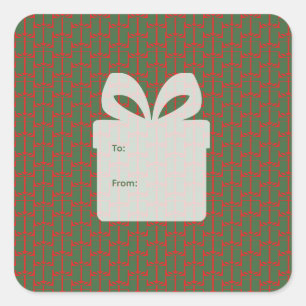 Sticker Carré Cadeaux de Noël modernes Design Holiday