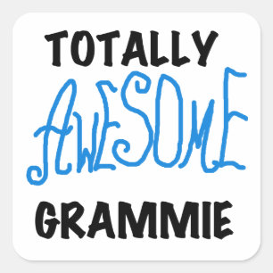 Sticker Carré Cadeaux de T-shirts bleu Grammie absolument géniau