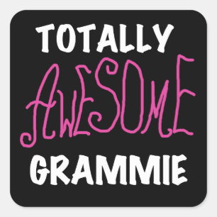 Sticker Carré Cadeaux de T-shirts rose Grammie absolument géniau