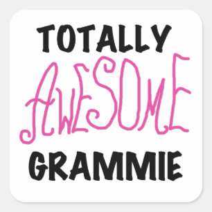 Sticker Carré Cadeaux de T-shirts rose Grammie absolument géniau