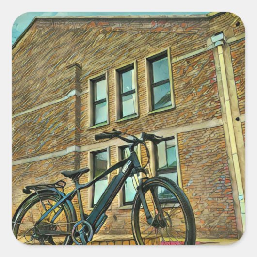 Sticker Carré Cadeaux de vélo pour elle (Devant)