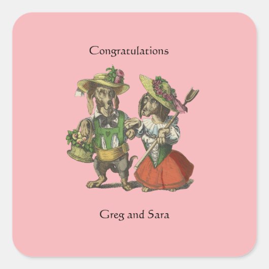 Sticker Carré Cadeaux pour Chiens Victorien (Devant)