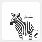 Sticker Carré Cadeaux Zebra Lovers (Devant)