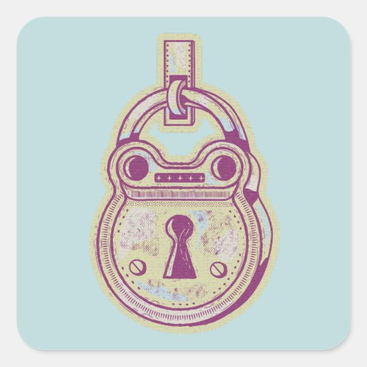 Sticker Carré cadenas vintage (Devant)