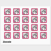 Sticker Carré Cadre Bachelorette personnalisé (Feuille)