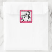 Sticker Carré Cadre Bachelorette personnalisé (Sac)