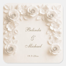 Cadre de roses florales baroques en ivoire | Maria