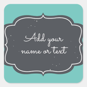 Sticker Carré Cadre de tableau noir moderne personnalisable aqua