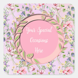 Sticker Carré Cadre Floral Élégant : pour Chaque Occasion