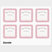 Sticker Carré Cadre léopard rose gris 2 bibliothèque (Feuille)