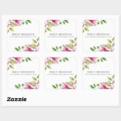 Sticker Carré Cadre magnolia rose (Feuille)