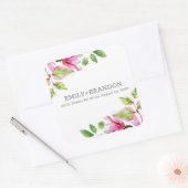Sticker Carré Cadre magnolia rose (Enveloppe)
