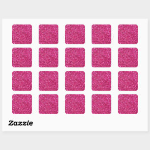 Sticker Carré Cadre pailleté rose