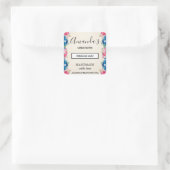 Sticker Carré Cadre rose et bleu Fleur Fancy Business (Sac)