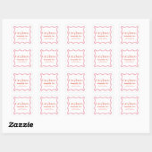 Sticker Carré Cadre rose Wavy Trame Trendy Graduation (Feuille)