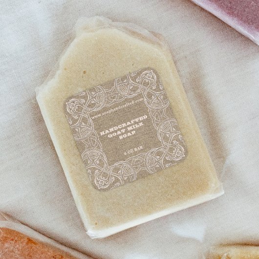 Sticker Carré Cadre Vintage rustique Sur Burplap Texture