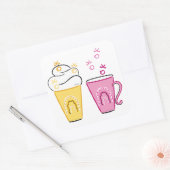 Sticker Carré Café chaud ou froid pour Valentines (Enveloppe)