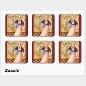 Sticker Carré Café Chef (Feuille)